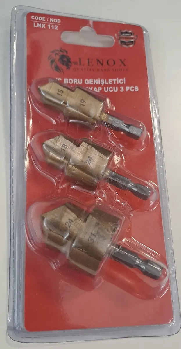 Lenox 3 Parça PVC BORU Genişletici Kademeli Matkap UCU