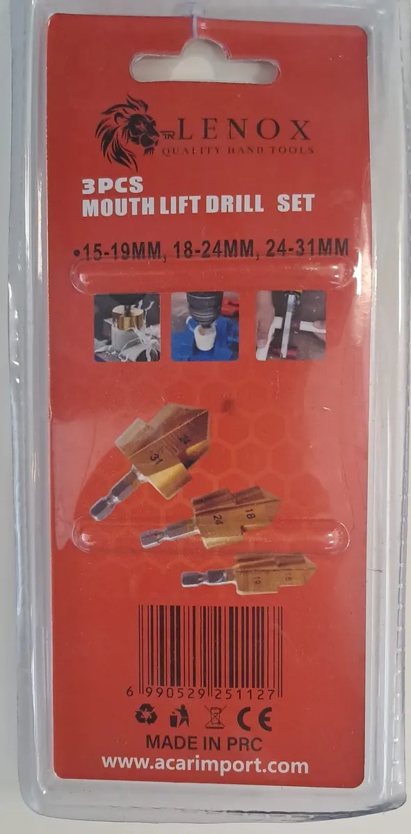 Lenox 3 Parça PVC BORU Genişletici Kademeli Matkap UCU 2