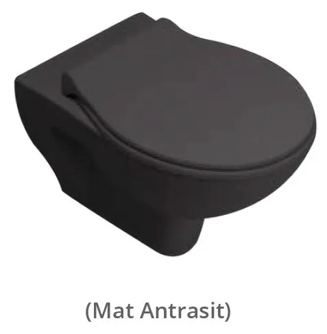 PERA Rimless ASMA Klozet Turavit MAT Antrasit