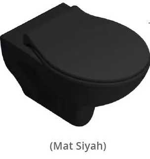 PERA Rimless ASMA Klozet Turavit MAT Siyah