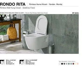 Rondo RITA Rımless Kanalsız ASMA Klozet ( Yandan Montaj ) Turavit 2