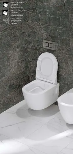 Rondo RITA Rımless Kanalsız ASMA Klozet ( Yandan Montaj ) Turavit 3