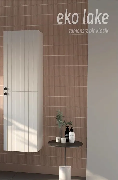Hilton Banyo Dolabı - EKO LAKE BOY Dolabı Beyaz