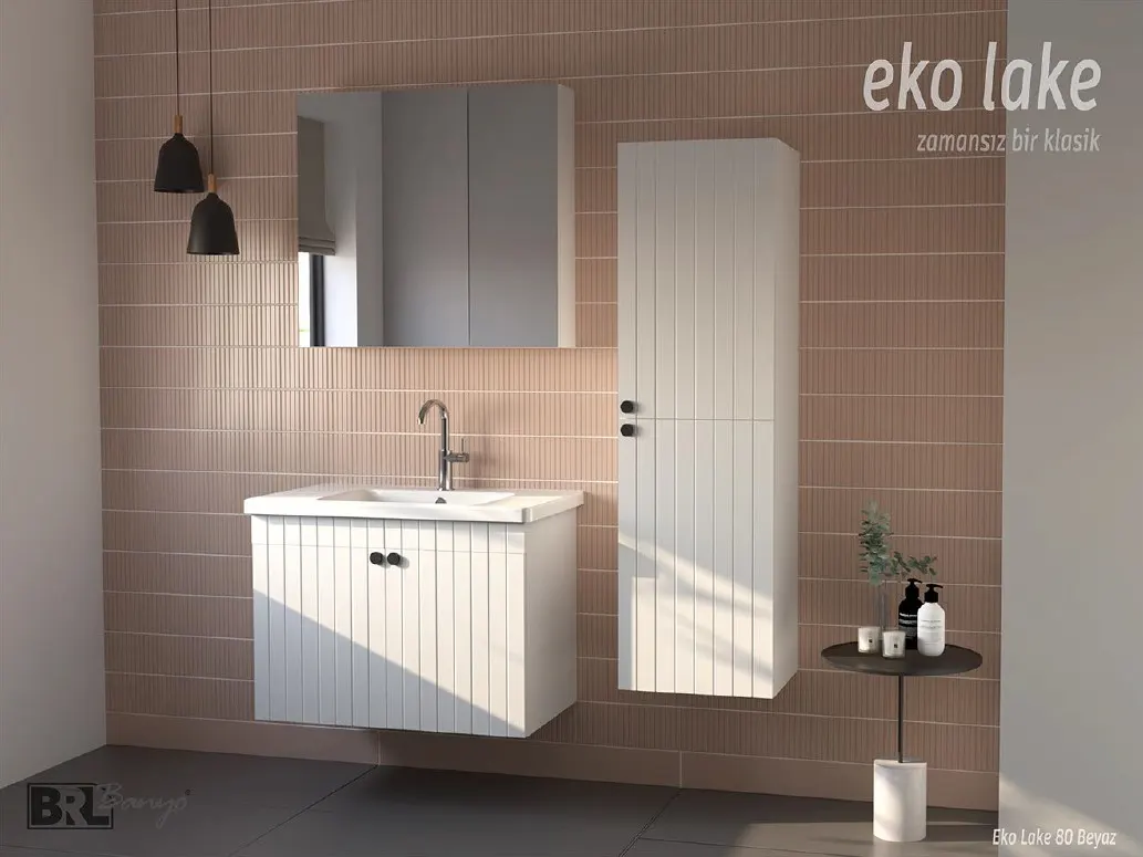 Hilton Banyo Dolabı - EKO LAKE BOY Dolabı Beyaz 3