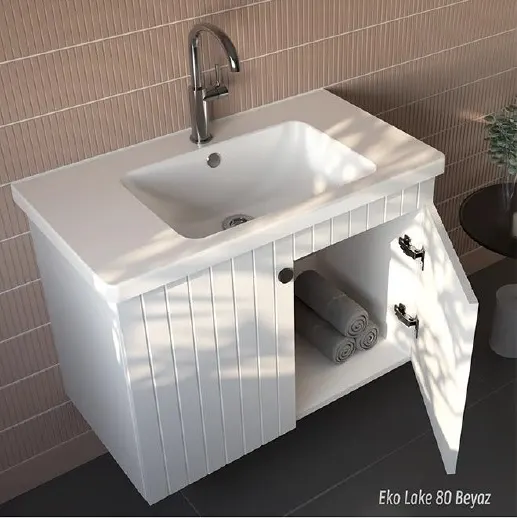 Hilton Banyo Dolabı - EKO LAKE 80 Beyaz 3