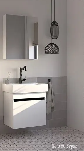 Hilton Banyo Dolabı - GOLA 60 Beyaz