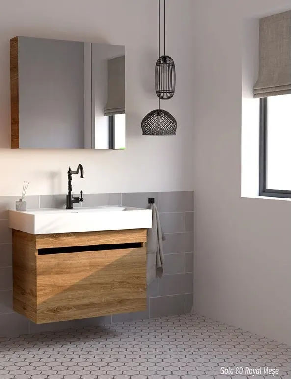 Hilton Banyo Dolabı - GOLA 80 Royal MEŞE 2