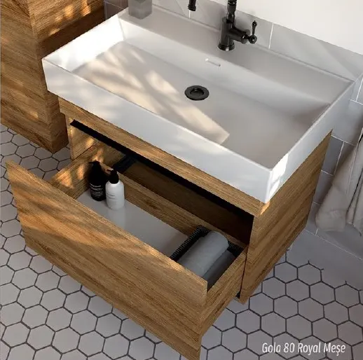 Hilton Banyo Dolabı - GOLA 80 Royal MEŞE 3