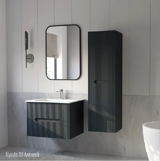 Hilton Banyo Dolabı - İlyada 70 MAT LAKE Antrasit 5