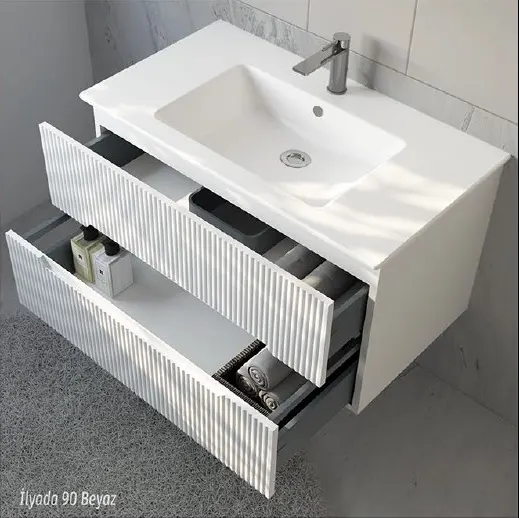 Hilton Banyo Dolabı - İlyada 90 MAT LAKE Beyaz 3