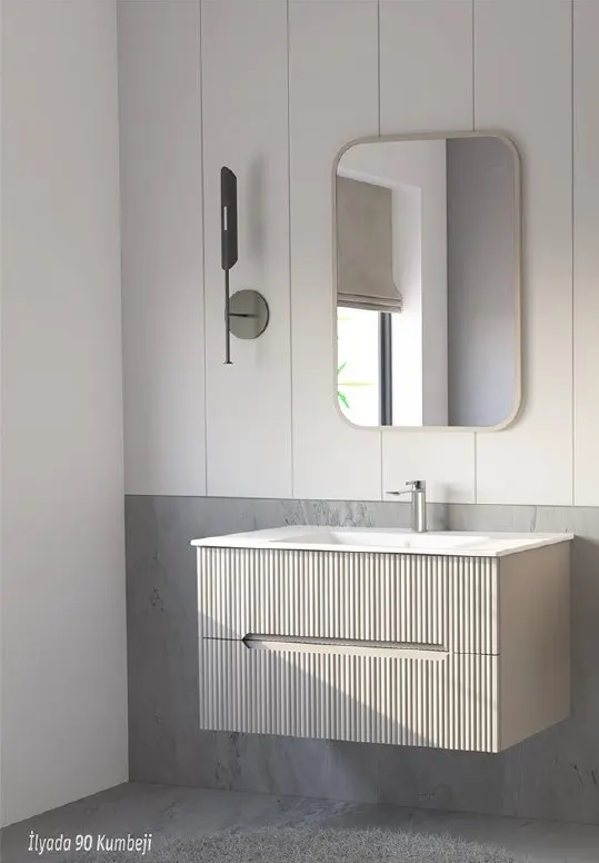 Hilton Banyo Dolabı - İlyada 90 MAT LAKE Kumbeji