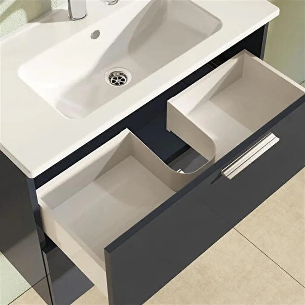 Hilton Banyo Dolabı - MIA 80 Antrasit GRİ 2