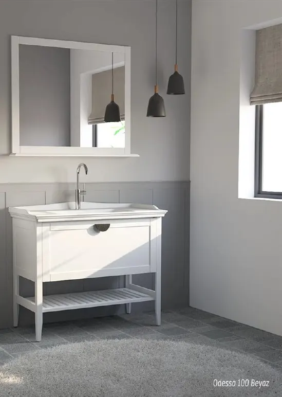 Hilton Banyo Dolabı - Odessa 100 MAT LAKE Beyaz