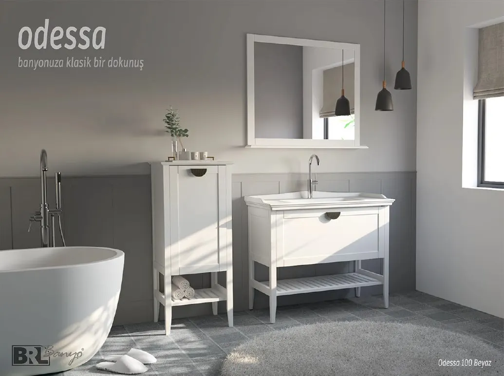 Hilton Banyo Dolabı - Odessa 100 MAT LAKE Beyaz 4