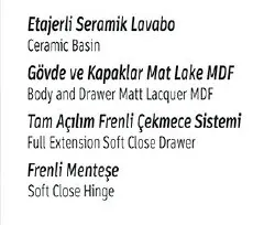 Hilton Banyo Dolabı - Odessa 80 MAT LAKE Beyaz 4