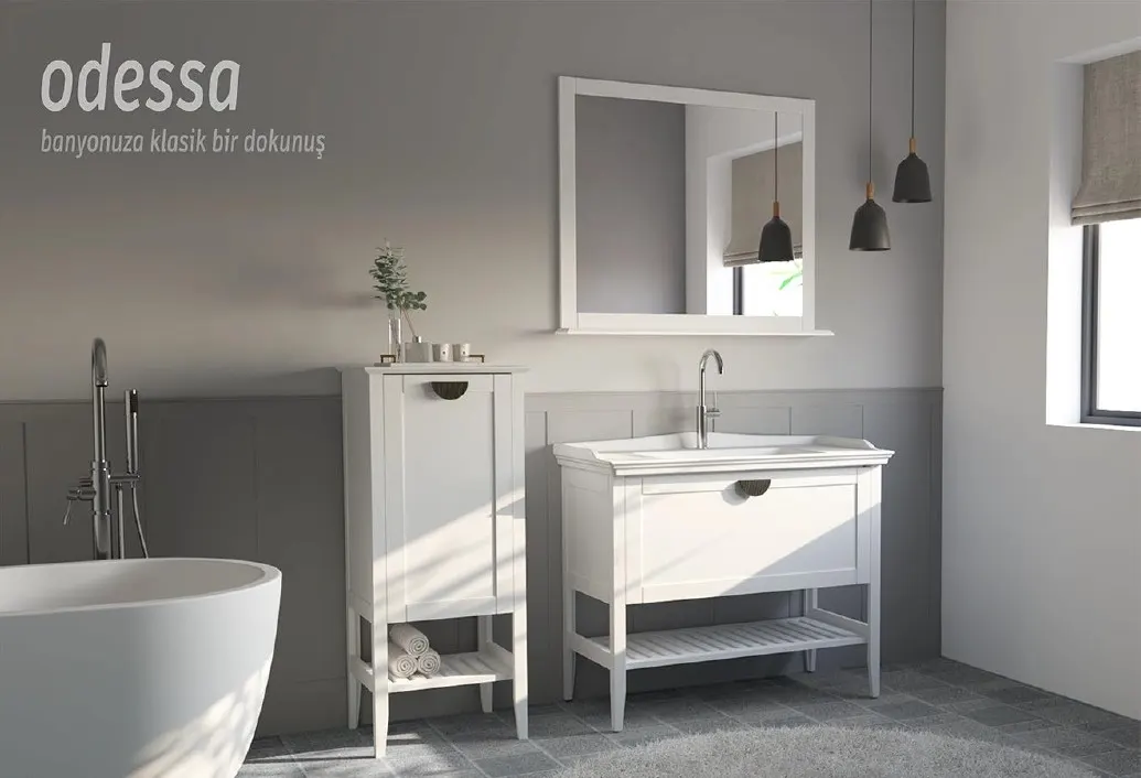 Hilton Banyo Dolabı - Odessa 80 MAT LAKE Beyaz 5