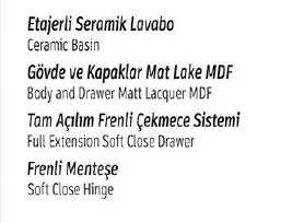 Hilton Banyo Dolabı - Odessa 80 MAT LAKE Kumbeji 4
