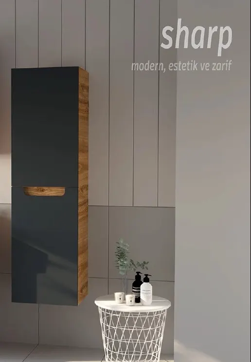 Hilton Banyo Dolabı - Sharp BOY Dolabı MAT LAKE Royal MEŞE / Antrasit