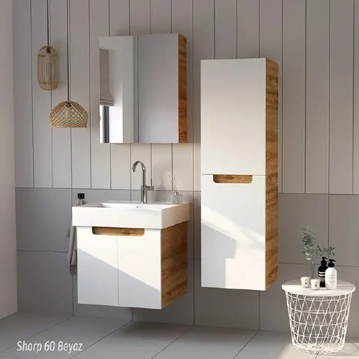 Hilton Banyo Dolabı - Sharp 60 Royal MEŞE / Beyaz 4