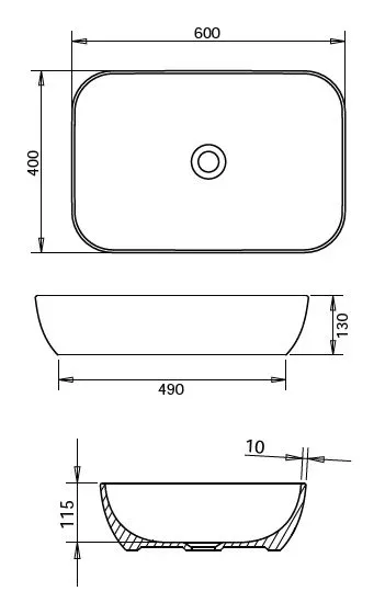 LOFT ÇANAK LAVABO 40X60cm TURAVİT - MAT KAPUÇİNO 2