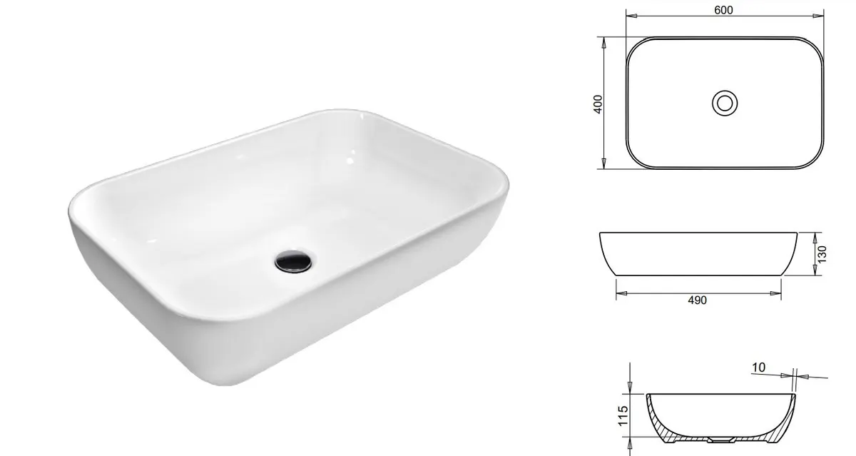 LOFT ÇANAK LAVABO 40X60cm TURAVİT 2
