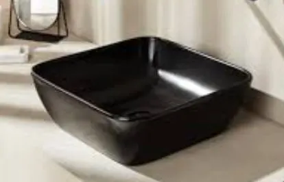 PORTO ÇANAK LAVABO 40X40cm TURAVİT - MAT SİYAH