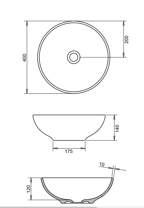 TOLEDO ÇANAK LAVABO 40cm TURAVİT 2