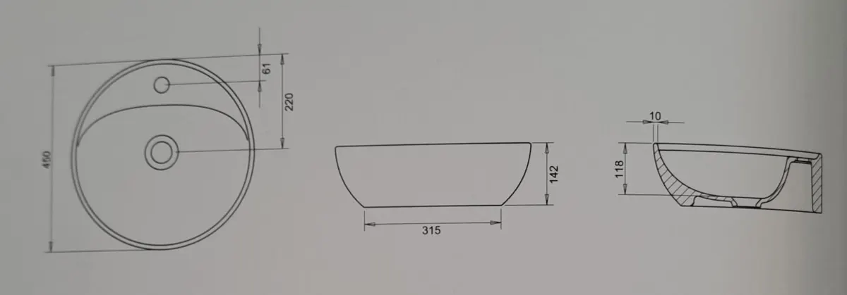 Toledomix Çanak Lavabo / Batarya Delikli Turavit 3