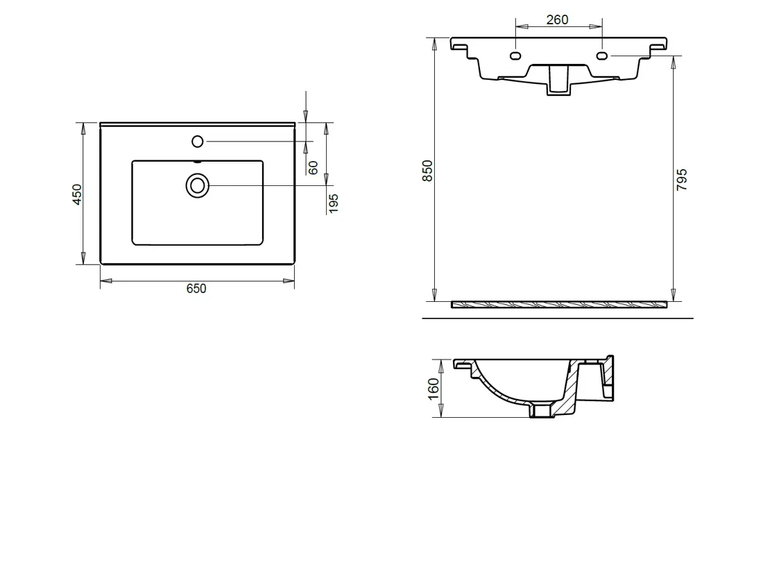 BELLA ETEJERLİ LAVABO 65cm TURAVİT 2