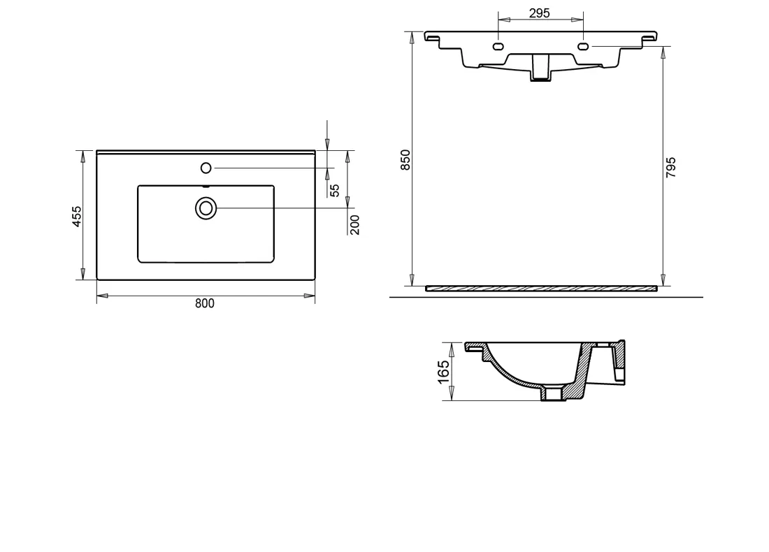 BELLA ETEJERLİ LAVABO 80cm TURAVİT 2