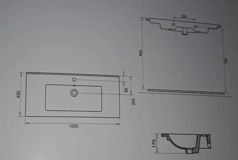 BELLA ETEJERLİ LAVABO 100cm TURAVİT 2