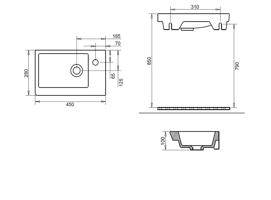 İDA ETEJERLİ LAVABO 28X45cm TURAVİT 2
