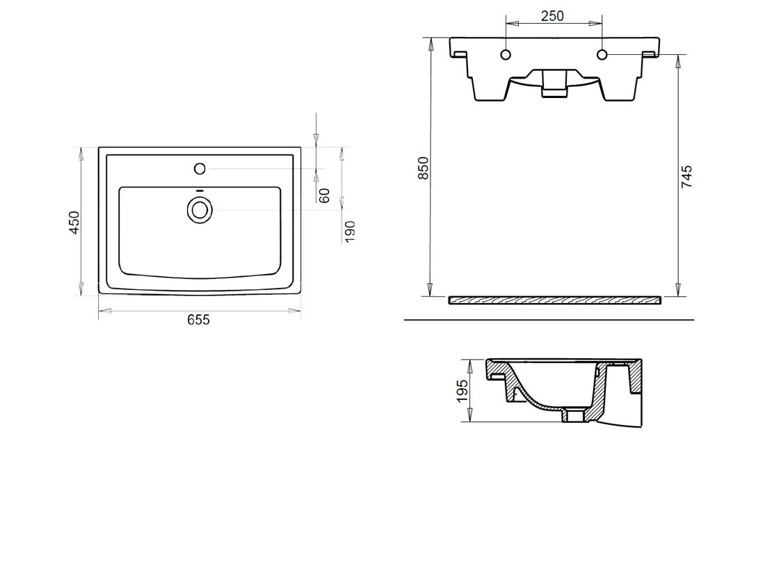 SAFİR ETEJERLİ LAVABO 65cm TURAVİT 3