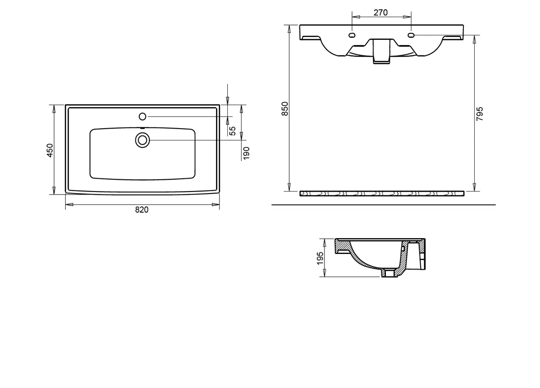 SAFİR ETEJERLİ LAVABO 80cm TURAVİT 2