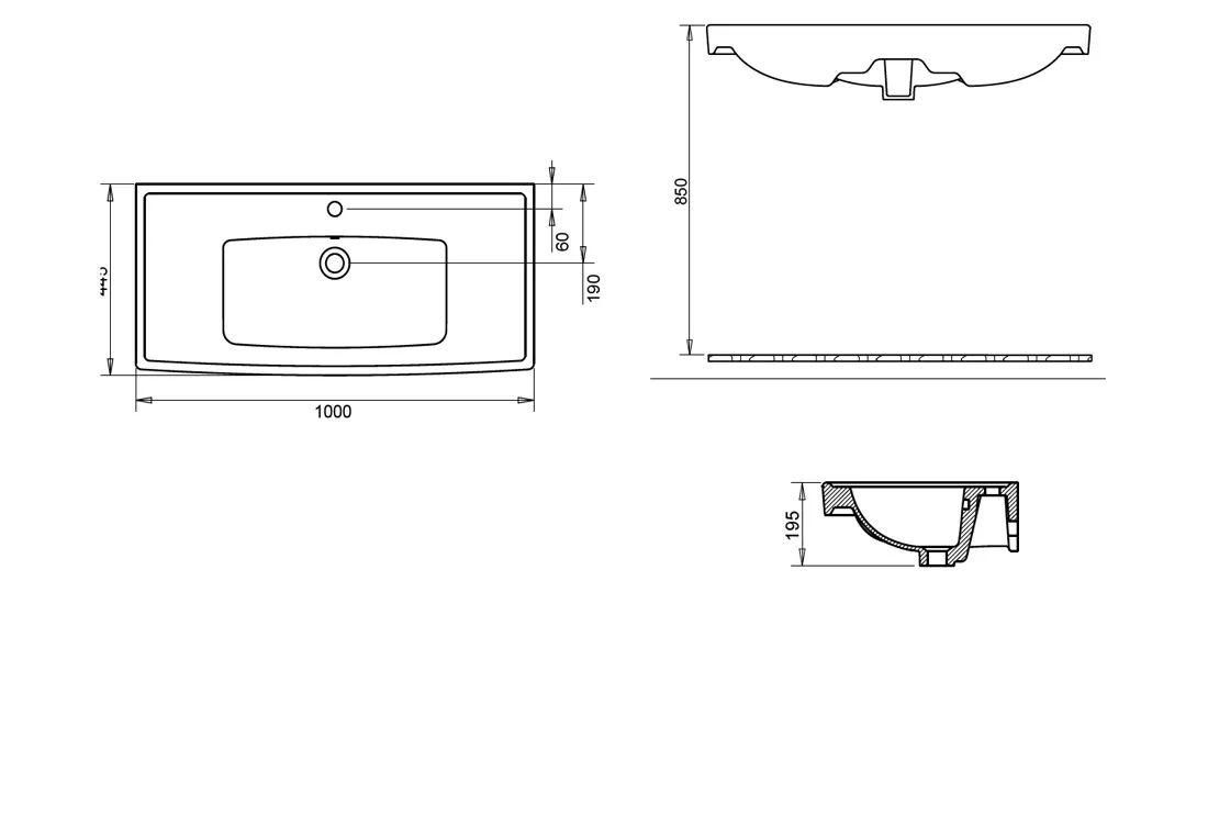 SAFİR ETEJERLİ LAVABO 100cm TURAVİT 3