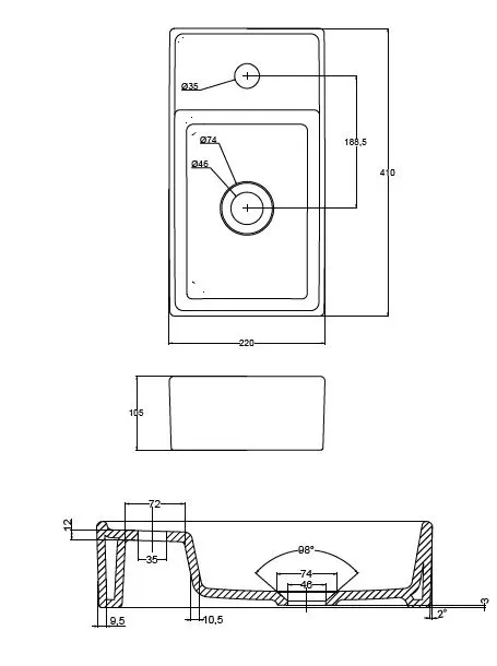 SMART LAVABO 22X41 cm TURAVİT MAT ANTRASİT 2