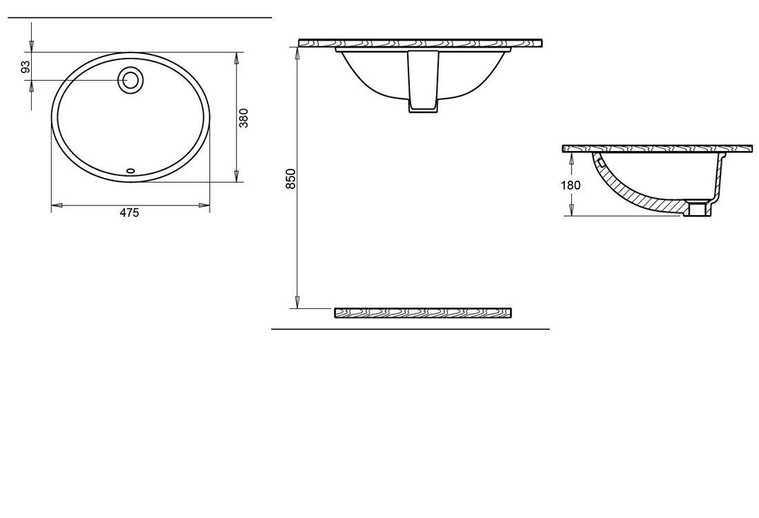 Hilton OVAL Lavabo 37X47 Turavit 3