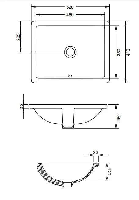 HİLTON KARE LAVABO 41X52cm TURAVİT 2