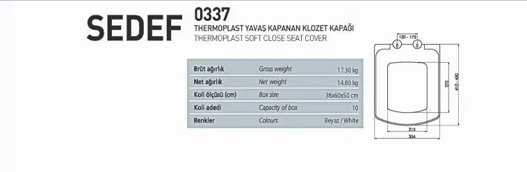 NKP Sedef Yavaş Kapanan Klozet Kapağı ( Thermoplast ) 2