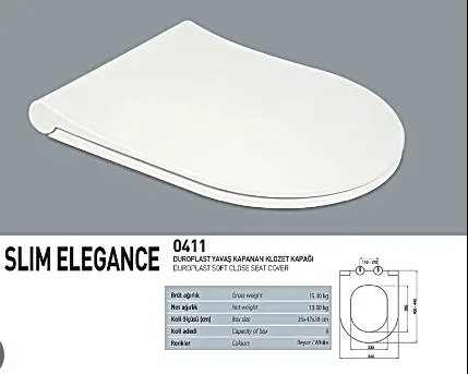 NKP SLİM Elegance Klozet Kapağı - Yavaş Kapanan Duroplast 0411 2