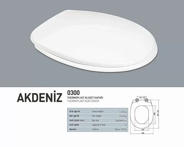NKP Akdeniz Normal Kapanan Klozet Kapağı ( Thermoplast ) 2