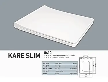 NKP KARE SLİM Yavaş Kapanan Klozet Kapağı ( Duroplast ) 2