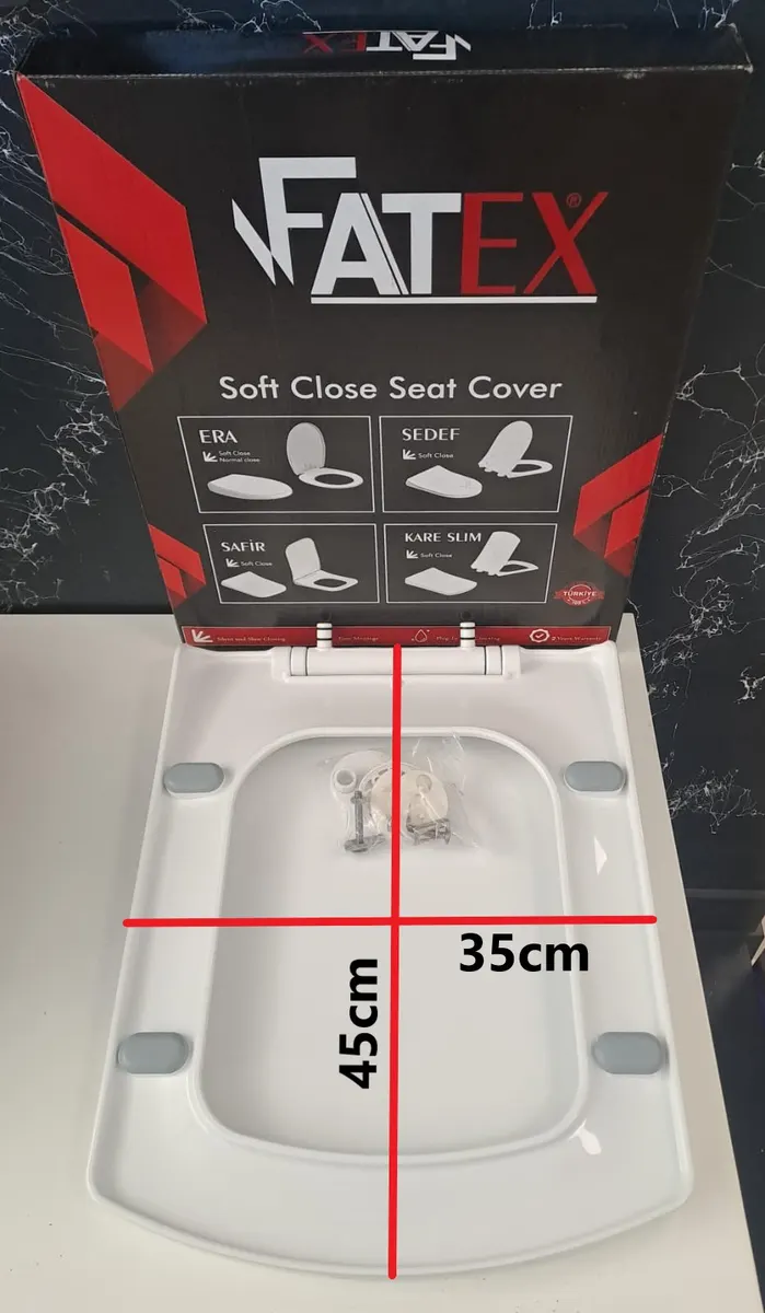 FATEX KARE SLIM SOFT ( 35 x 45 cm ) YAVAŞ KAPANAN PLASTİK KLOZET KAPAĞI 4