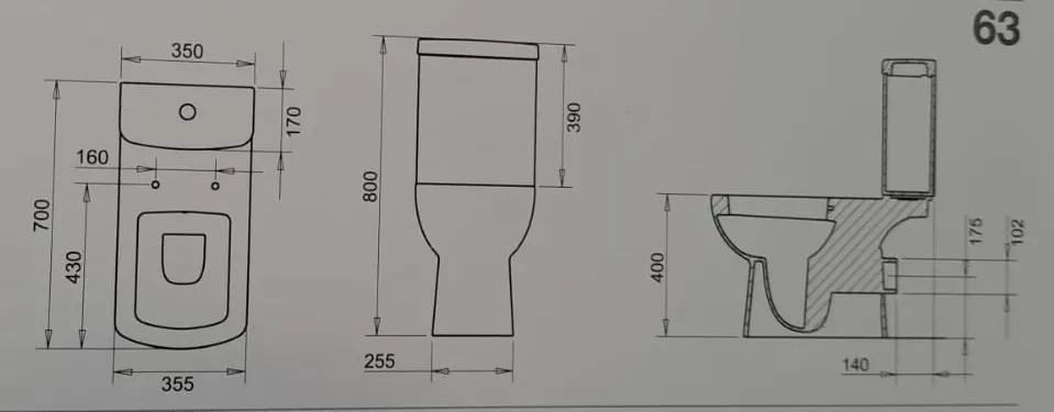 Plaza Arkadan Çıkışlı Klozet+rezervuar Turavit 2