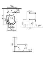 Vitra NORM 501 DTD Klozet + Rezervuar - Beyaz ( Seranita Kapak + İÇ Takım Dahil ) 4