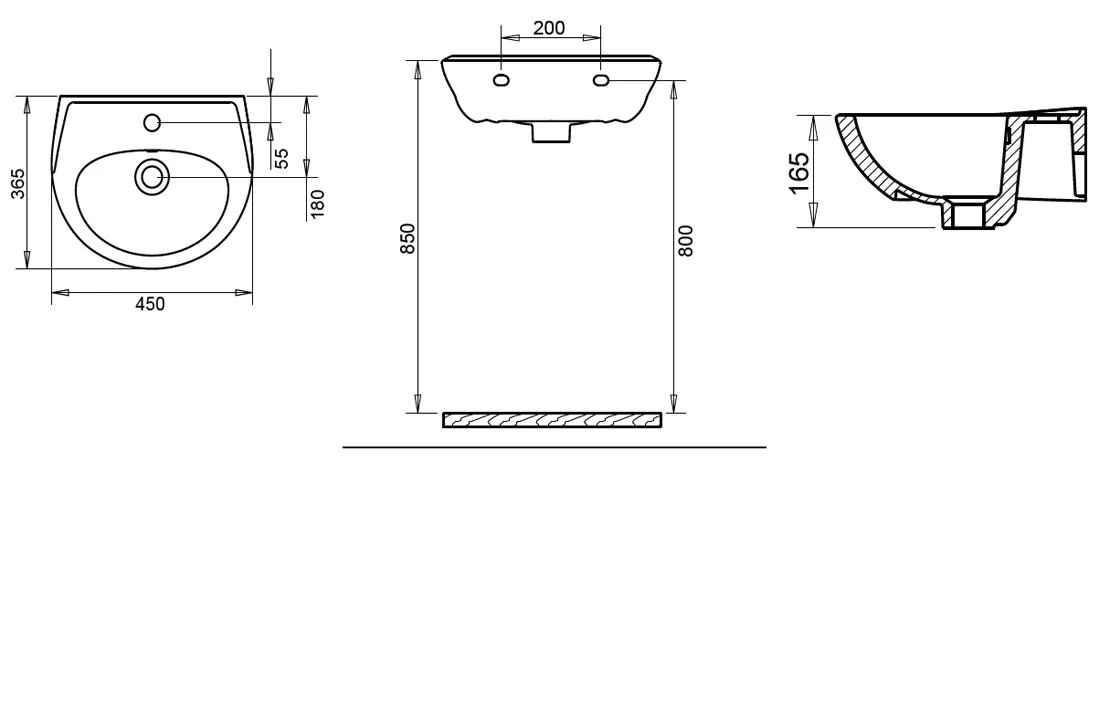 36X45 OVAL Lavabo Turavit