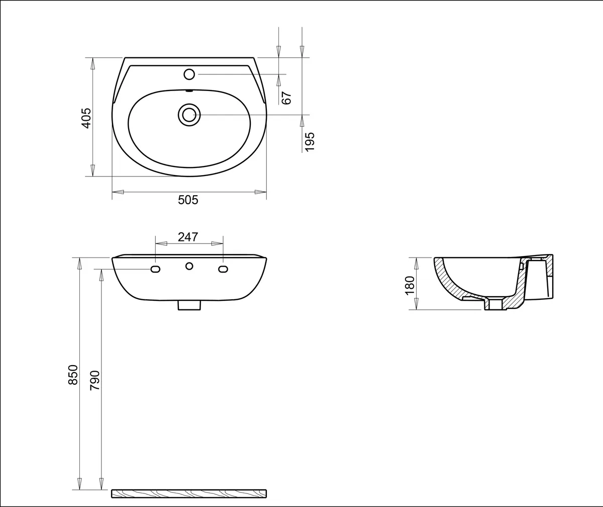 40X50 OVAL Lavabo Turavit 4