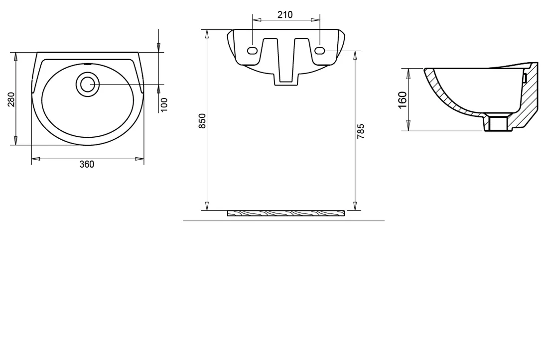 28X35 OVAL Lavabo Turavit 2