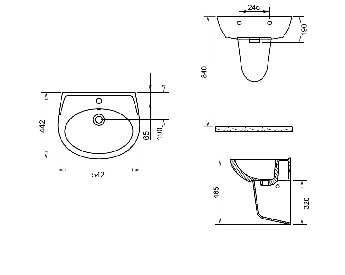 POLO LAVABO 45X55cm + YARIM AYAK TURAVİT 2