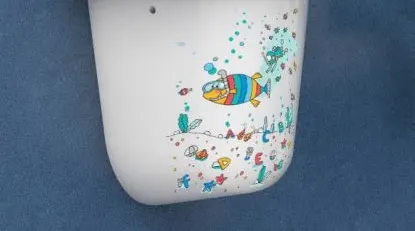 Çocuk Yarım AYAK Dekorlu Turavit - Lavabo Dahil Değildir
